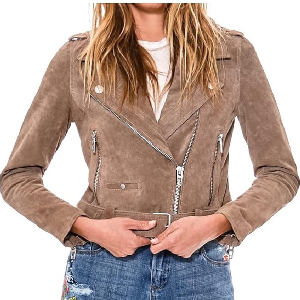 Blank NYC faux suede moto jacket
